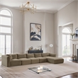 Meridian Furniture 5-Piece Taupe Corduroy Performance Fabric Modular Sectional