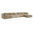 Meridian Furniture 5-Piece Taupe Corduroy Performance Fabric Modular Sectional