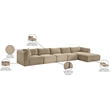 Meridian Furniture 5-Piece Taupe Corduroy Performance Fabric Modular Sectional