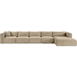 Meridian Furniture 5-Piece Taupe Corduroy Performance Fabric Modular Sectional
