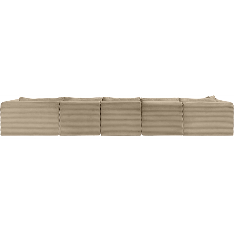 Meridian Furniture 5-Piece Taupe Corduroy Performance Fabric Modular Sectional