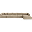 Meridian Furniture 5-Piece Taupe Corduroy Performance Fabric Modular Sectional