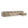Meridian Furniture 5-Piece Taupe Corduroy Performance Fabric Modular Sectional