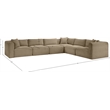Meridian Furniture 6-Piece Taupe Corduroy Performance Fabric Modular Sectional