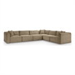 Meridian Furniture 6-Piece Taupe Corduroy Performance Fabric Modular Sectional