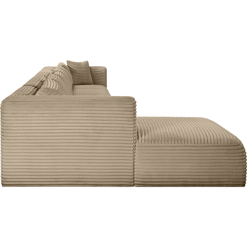 Meridian Furniture 6-Piece Taupe Corduroy Performance Fabric Modular Sectional