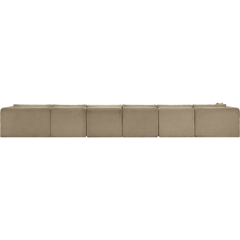 Meridian Furniture 6-Piece Taupe Corduroy Performance Fabric Modular Sectional