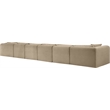 Meridian Furniture 6-Piece Taupe Corduroy Performance Fabric Modular Sectional