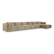 Meridian Furniture 6-Piece Taupe Corduroy Performance Fabric Modular Sectional