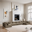 Meridian Furniture 8-Piece Taupe Corduroy Performance Fabric Modular Sectional