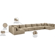 Meridian Furniture 8-Piece Taupe Corduroy Performance Fabric Modular Sectional