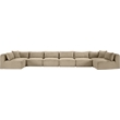Meridian Furniture 8-Piece Taupe Corduroy Performance Fabric Modular Sectional