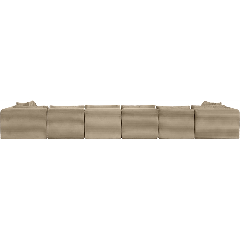 Meridian Furniture 8-Piece Taupe Corduroy Performance Fabric Modular Sectional