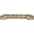 Meridian Furniture 8-Piece Taupe Corduroy Performance Fabric Modular Sectional