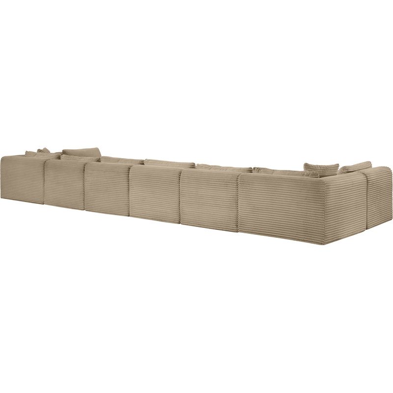 Meridian Furniture 8-Piece Taupe Corduroy Performance Fabric Modular Sectional