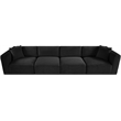 Meridian Furniture 4-Piece Black Corduroy Performance Fabric Modular Sofa