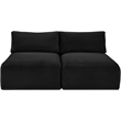Meridian Furniture 2-Piece Black Corduroy Performance Fabric Modular Sofa