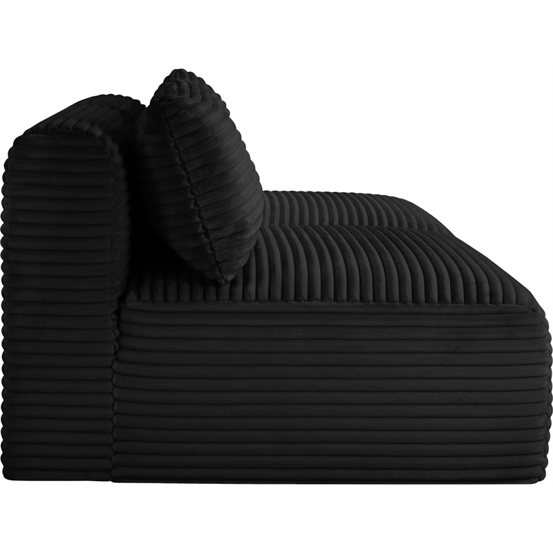 Meridian Furniture 2-Piece Black Corduroy Performance Fabric Modular Sofa