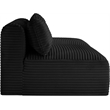 Meridian Furniture 2-Piece Black Corduroy Performance Fabric Modular Sofa