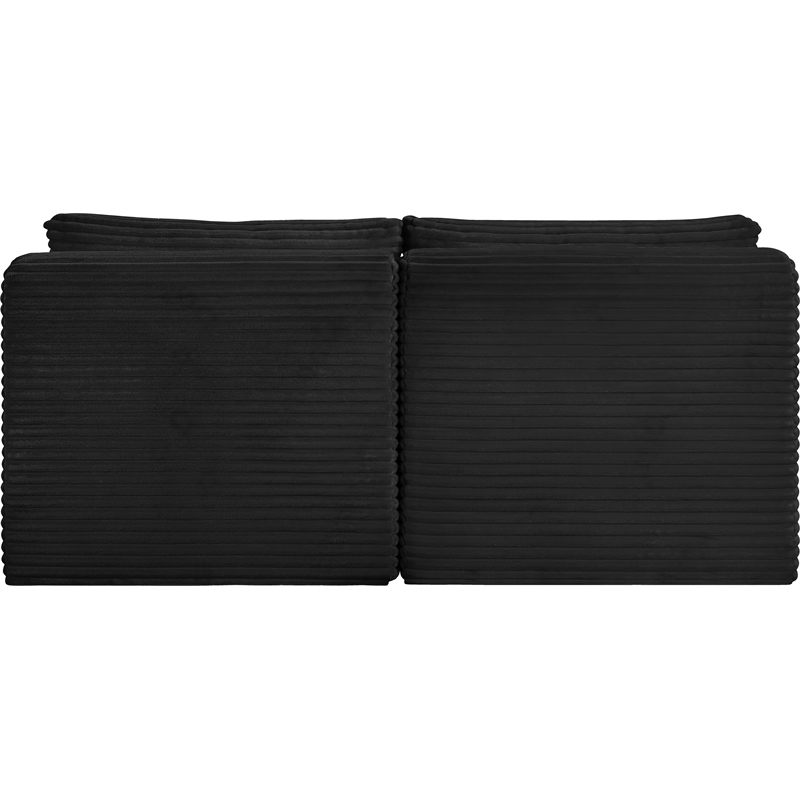 Meridian Furniture 2-Piece Black Corduroy Performance Fabric Modular Sofa