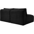 Meridian Furniture 2-Piece Black Corduroy Performance Fabric Modular Sofa