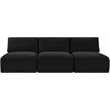 Meridian Furniture 3-Piece Black Corduroy Performance Fabric Modular Sofa