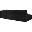 Meridian Furniture 3-Piece Black Corduroy Performance Fabric Modular Sofa