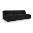 Meridian Furniture 3-Piece Black Corduroy Performance Fabric Modular Sofa
