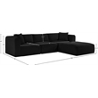 Meridian Furniture 4-Piece Black Corduroy Performance Fabric Modular Sectional