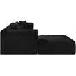 Meridian Furniture 4-Piece Black Corduroy Performance Fabric Modular Sectional