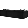 Meridian Furniture 4-Piece Black Corduroy Performance Fabric Modular Sectional