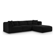 Meridian Furniture 4-Piece Black Corduroy Performance Fabric Modular Sectional