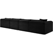 Meridian Furniture 4-Piece Black Corduroy Performance Fabric Modular Sectional