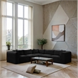 Meridian Furniture 5-Piece Black Corduroy Performance Fabric Modular Sectional