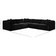 Meridian Furniture 5-Piece Black Corduroy Performance Fabric Modular Sectional