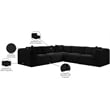Meridian Furniture 5-Piece Black Corduroy Performance Fabric Modular Sectional