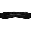 Meridian Furniture 5-Piece Black Corduroy Performance Fabric Modular Sectional