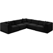 Meridian Furniture 5-Piece Black Corduroy Performance Fabric Modular Sectional