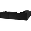 Meridian Furniture 5-Piece Black Corduroy Performance Fabric Modular Sectional