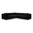 Meridian Furniture 5-Piece Black Corduroy Performance Fabric Modular Sectional