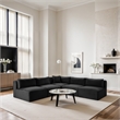 Meridian Furniture 5-Piece Black Corduroy Performance Fabric Modular Sectional