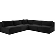 Meridian Furniture 5-Piece Black Corduroy Performance Fabric Modular Sectional