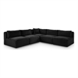 Meridian Furniture 5-Piece Black Corduroy Performance Fabric Modular Sectional