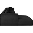 Meridian Furniture 5-Piece Black Corduroy Performance Fabric Modular Sectional