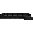 Meridian Furniture 5-Piece Black Corduroy Performance Fabric Modular Sectional