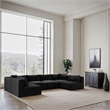 Meridian Furniture 6-Piece Black Corduroy Performance Fabric Modular Sectional
