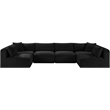 Meridian Furniture 6-Piece Black Corduroy Performance Fabric Modular Sectional