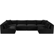 Meridian Furniture 6-Piece Black Corduroy Performance Fabric Modular Sectional