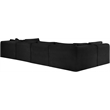 Meridian Furniture 6-Piece Black Corduroy Performance Fabric Modular Sectional