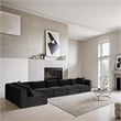 Meridian Furniture 6-Piece Black Corduroy Performance Fabric Modular Sectional
